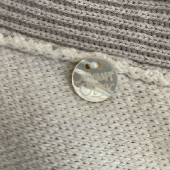 Margaret O'leary Cardigan Sweater Womens Size S/M Gray Striped Fringe - Picture 5 of 12